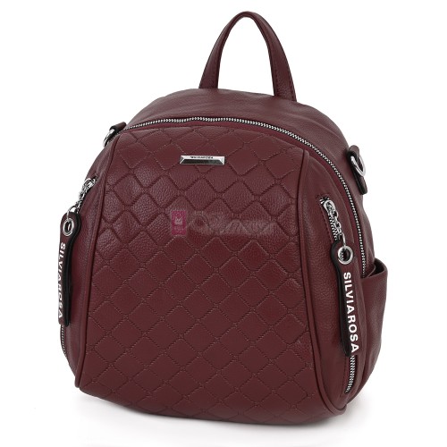 Дамска раница от висококачествена еко кожа в цвят бордо. Код: 5899