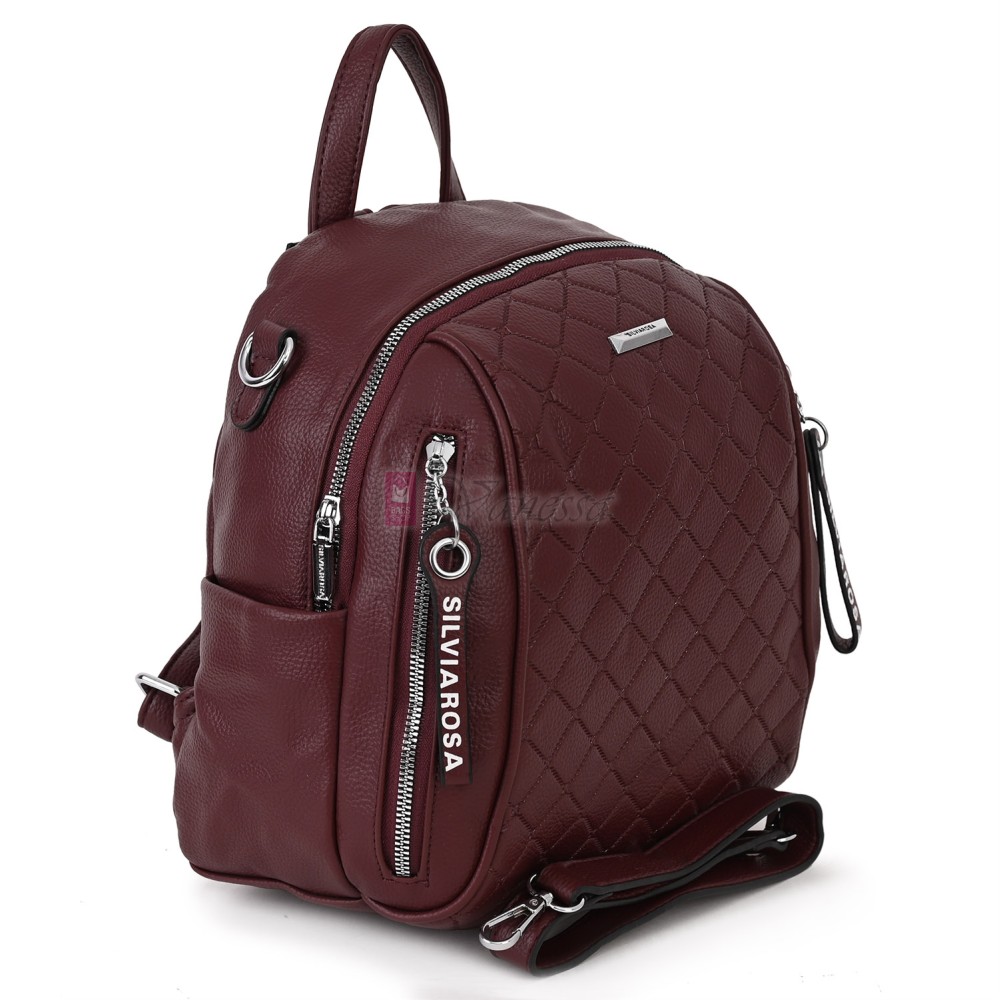 Дамска раница от висококачествена еко кожа в цвят бордо. Код: 5899  Дамска раница от висококачествена еко кожа в цвят бордо. Код: 5899