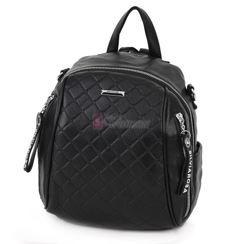 Дамска раница от висококачествена еко кожа в черен цвят. Код: 5899