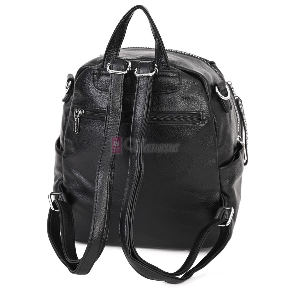 Дамска раница от висококачествена еко кожа в черен цвят. Код: 5899  Дамска раница от висококачествена еко кожа в черен цвят. Код: 5899