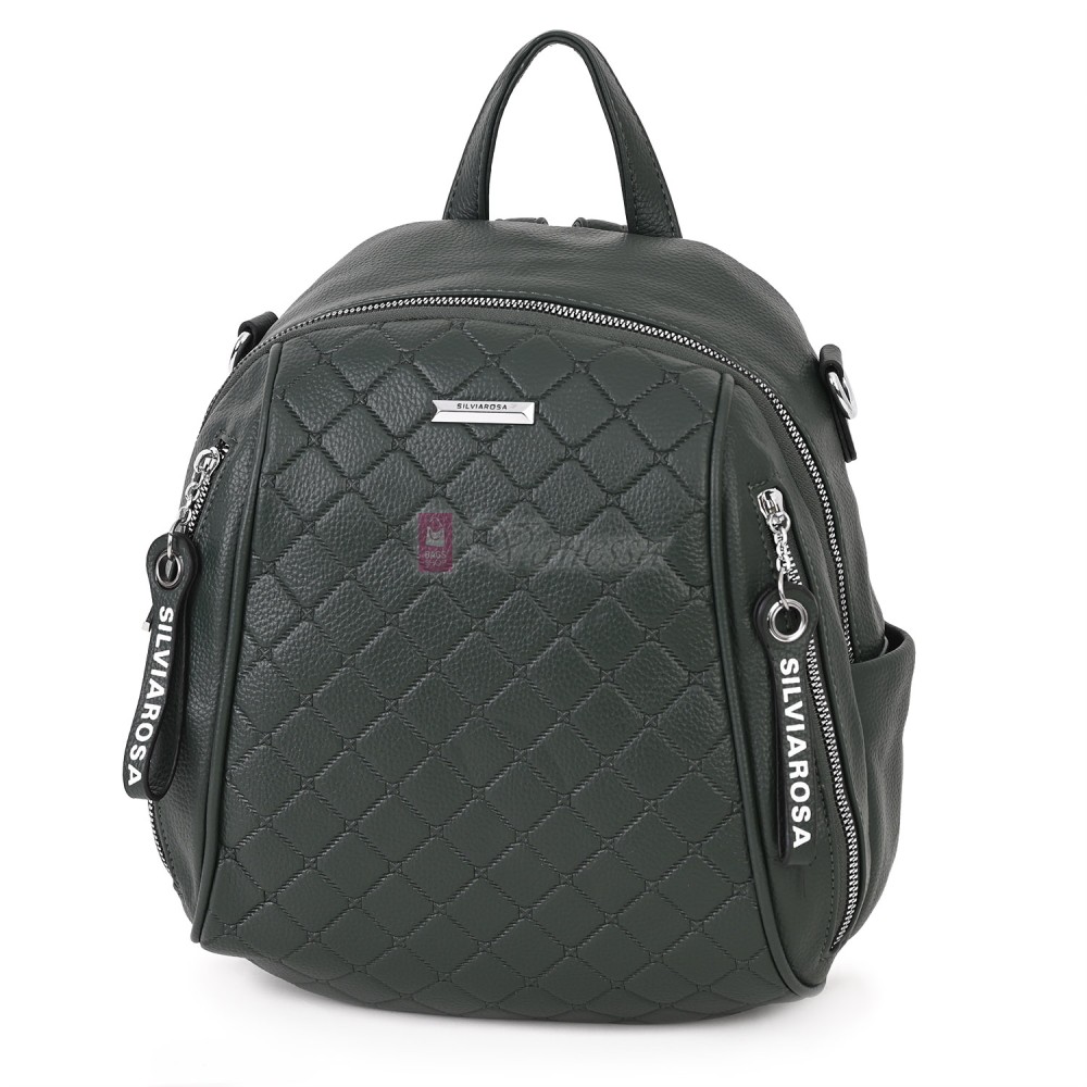 Дамска раница от висококачествена еко кожа в зелен цвят. Код: 5899  Дамска раница от висококачествена еко кожа в зелен цвят. Код: 5899