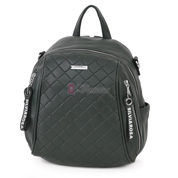 Дамска раница от висококачествена еко кожа в зелен цвят. Код: 5899