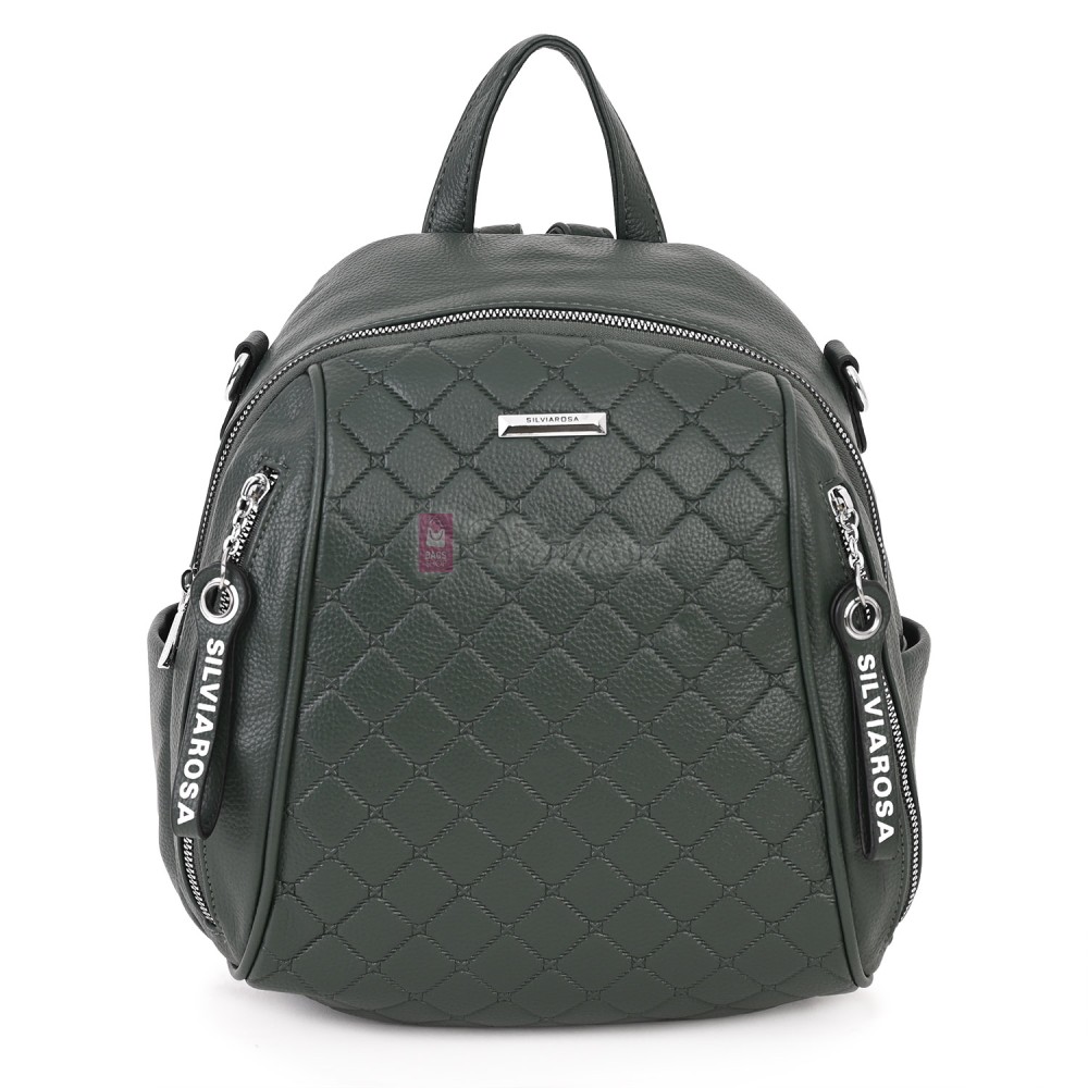 Дамска раница от висококачествена еко кожа в зелен цвят. Код: 5899  Дамска раница от висококачествена еко кожа в зелен цвят. Код: 5899