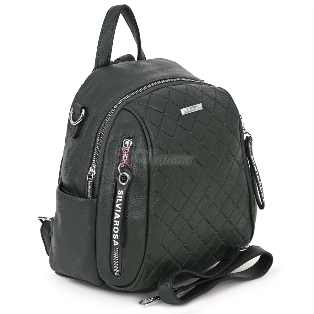 Дамска раница от висококачествена еко кожа в зелен цвят. Код: 5899  Дамска раница от висококачествена еко кожа в зелен цвят. Код: 5899