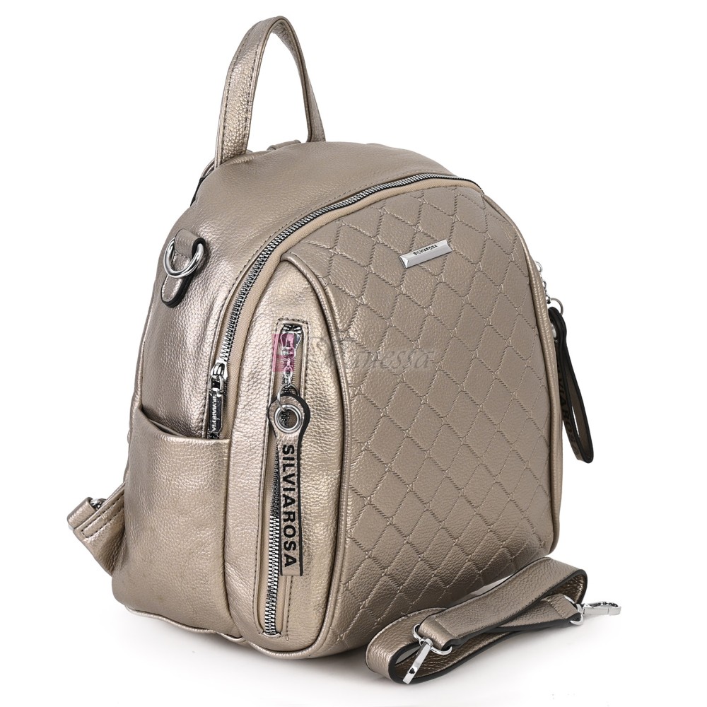 Дамска раница от висококачествена еко кожа в златист цвят. Код: 5899  Дамска раница от висококачествена еко кожа в златист цвят. Код: 5899