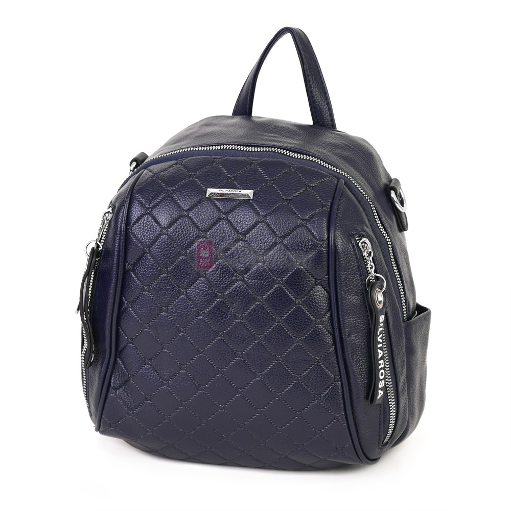  Дамска раница от висококачествена еко кожа в тъмносин цвят. Код: 5899