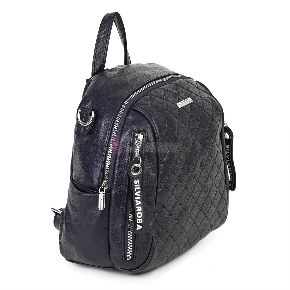  Дамска раница от висококачествена еко кожа в тъмносин цвят. Код: 5899