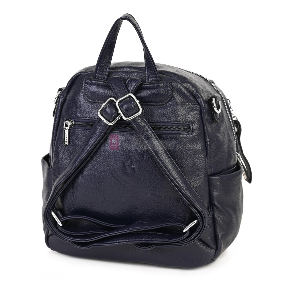  Дамска раница от висококачествена еко кожа в тъмносин цвят. Код: 5899