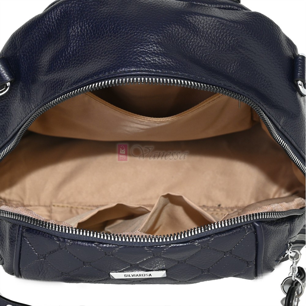  Дамска раница от висококачествена еко кожа в тъмносин цвят. Код: 5899