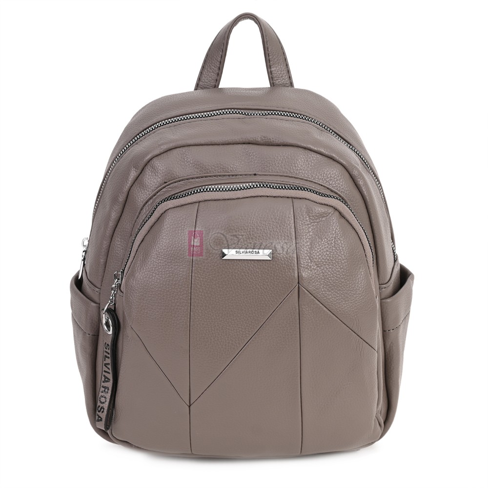  Дамска раница Silvia Rosa, от висококачествена еко кожа, в бежов цвят. Код: 5996
