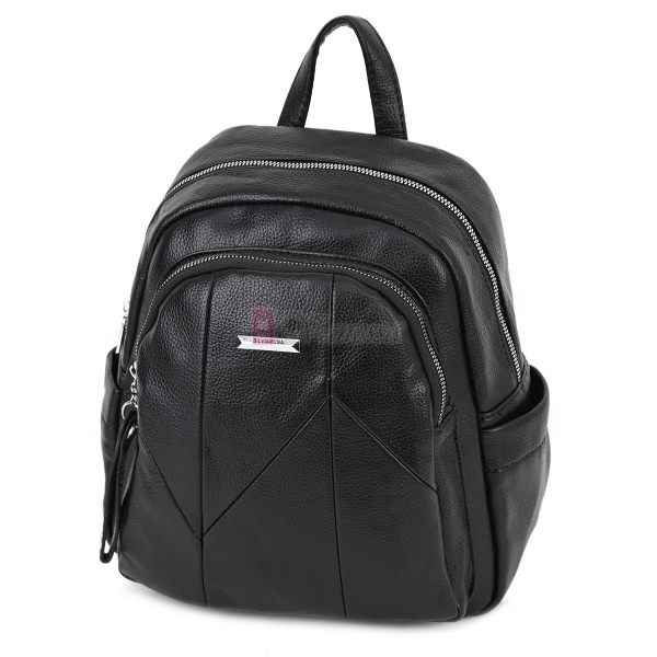  Дамска раница Silvia Rosa, от висококачествена еко кожа, в черен цвят. Код: 5996