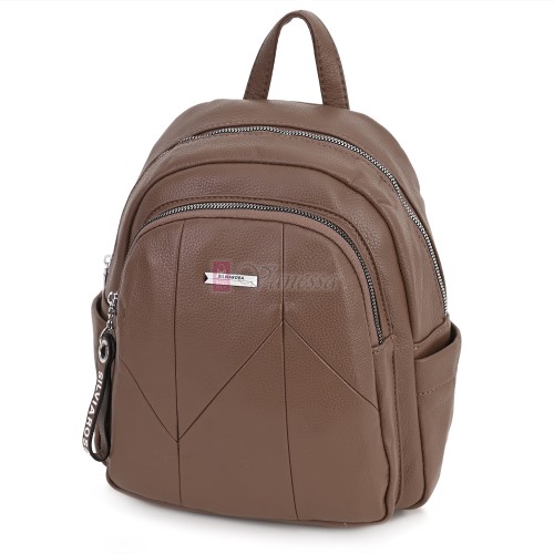  Дамска раница Silvia Rosa, от висококачествена еко кожа, в кафяв цвят. Код: 5996