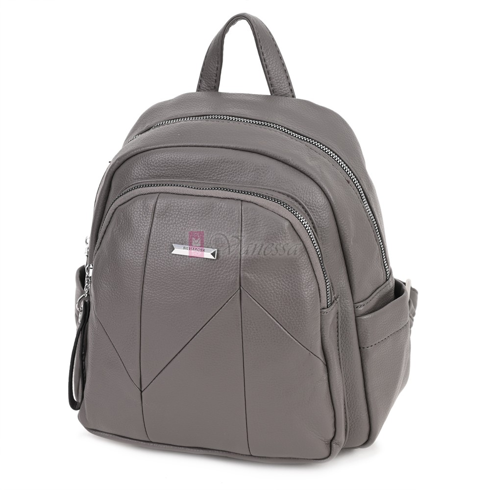  Дамска раница Silvia Rosa, от висококачествена еко кожа, в сив цвят. Код: 5996