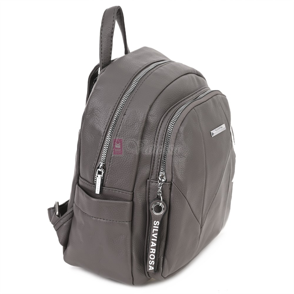  Дамска раница Silvia Rosa, от висококачествена еко кожа, в сив цвят. Код: 5996