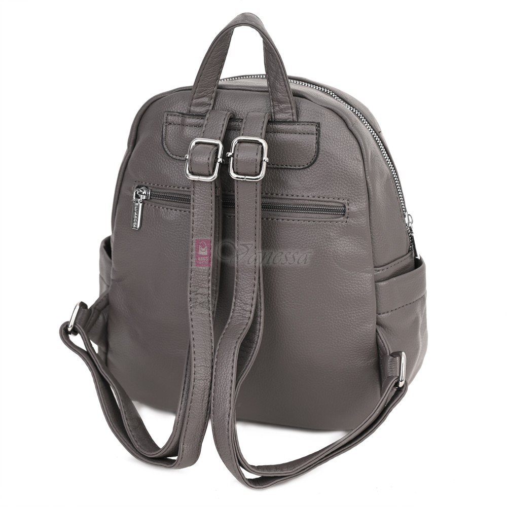  Дамска раница Silvia Rosa, от висококачествена еко кожа, в сив цвят. Код: 5996