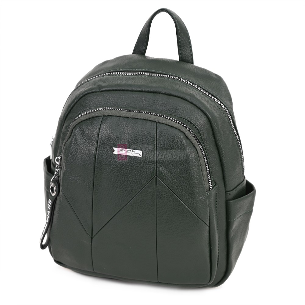  Дамска раница Silvia Rosa, от висококачествена еко кожа, в зелен цвят. Код: 5996