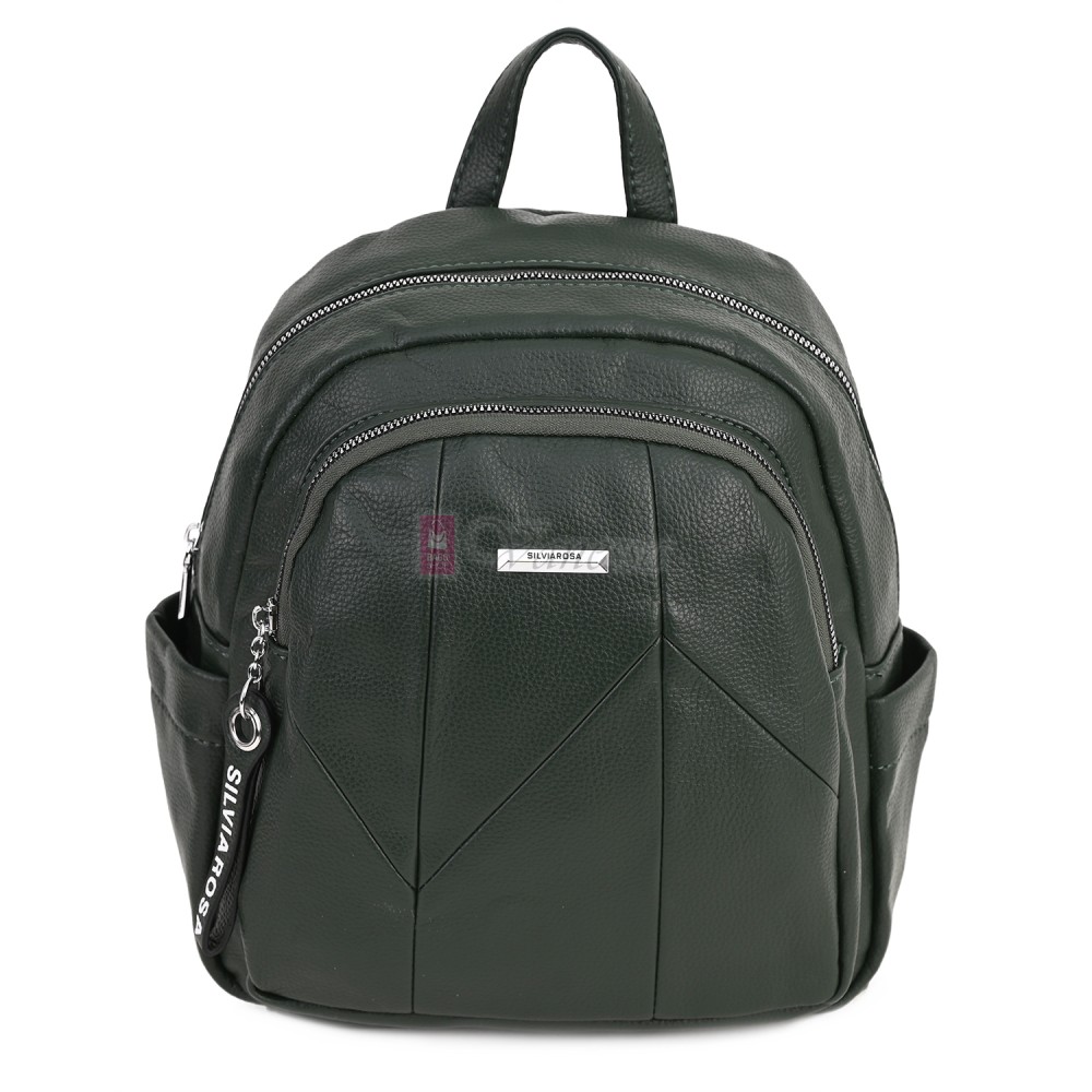  Дамска раница Silvia Rosa, от висококачествена еко кожа, в зелен цвят. Код: 5996