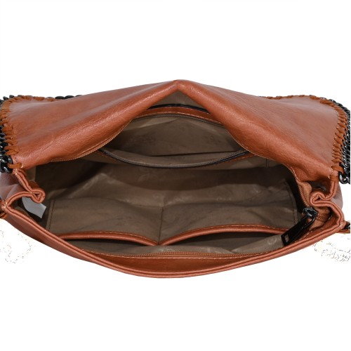 Дамска чанта от еко кожа в оранжев цвят. Код: 601191