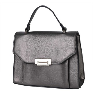 Дамска чанта от еко кожа в цвят цвят сребро Код: 60151