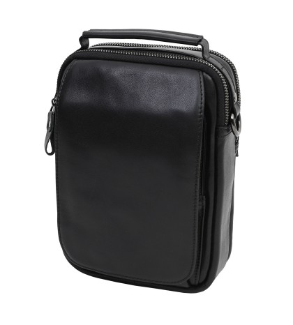 Мъжка чанта от естествена кожа в черен цвят. Код: 6016