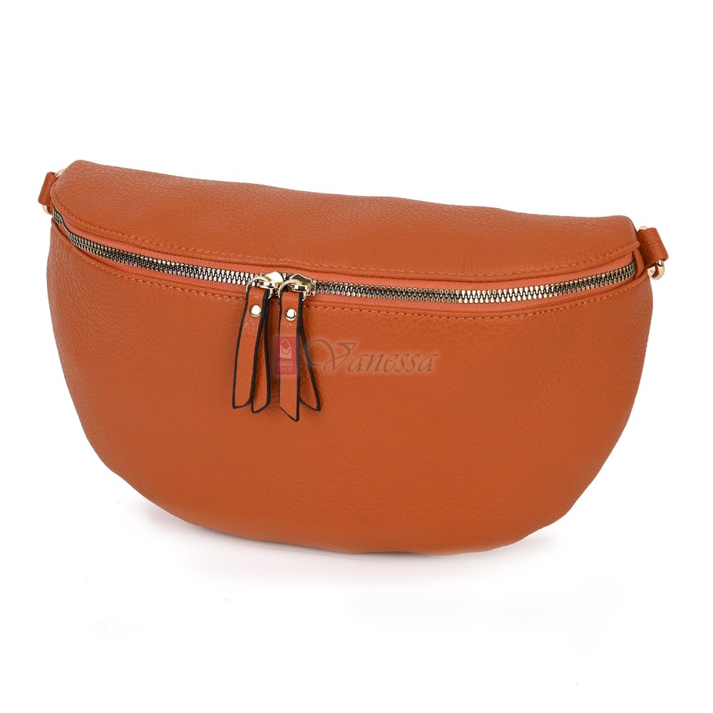 Дамска паласка от висококачествена еко кожа в оранжев цвят Код: 60179-3