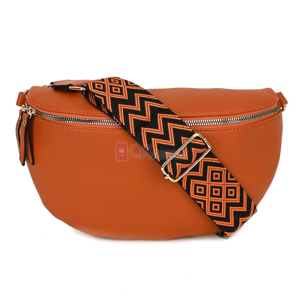 Дамска паласка от висококачествена еко кожа в оранжев цвят Код: 60179-3