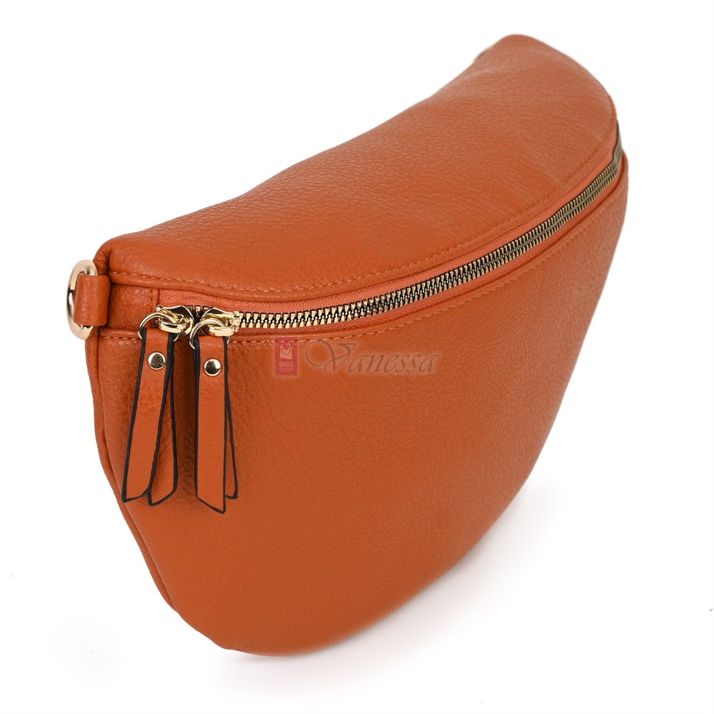 Дамска паласка от висококачествена еко кожа в оранжев цвят Код: 60179-3