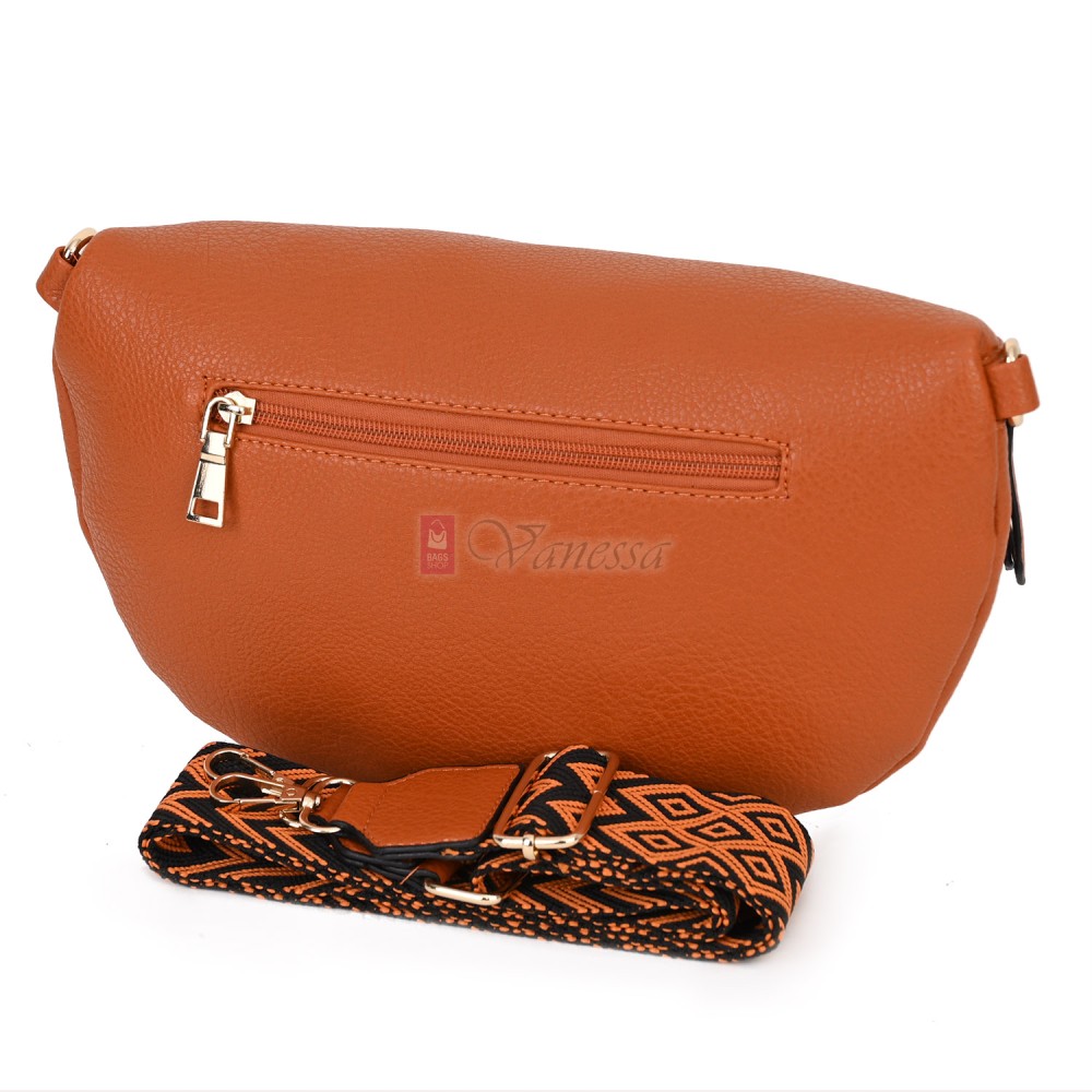 Дамска паласка от висококачествена еко кожа в оранжев цвят Код: 60179-3