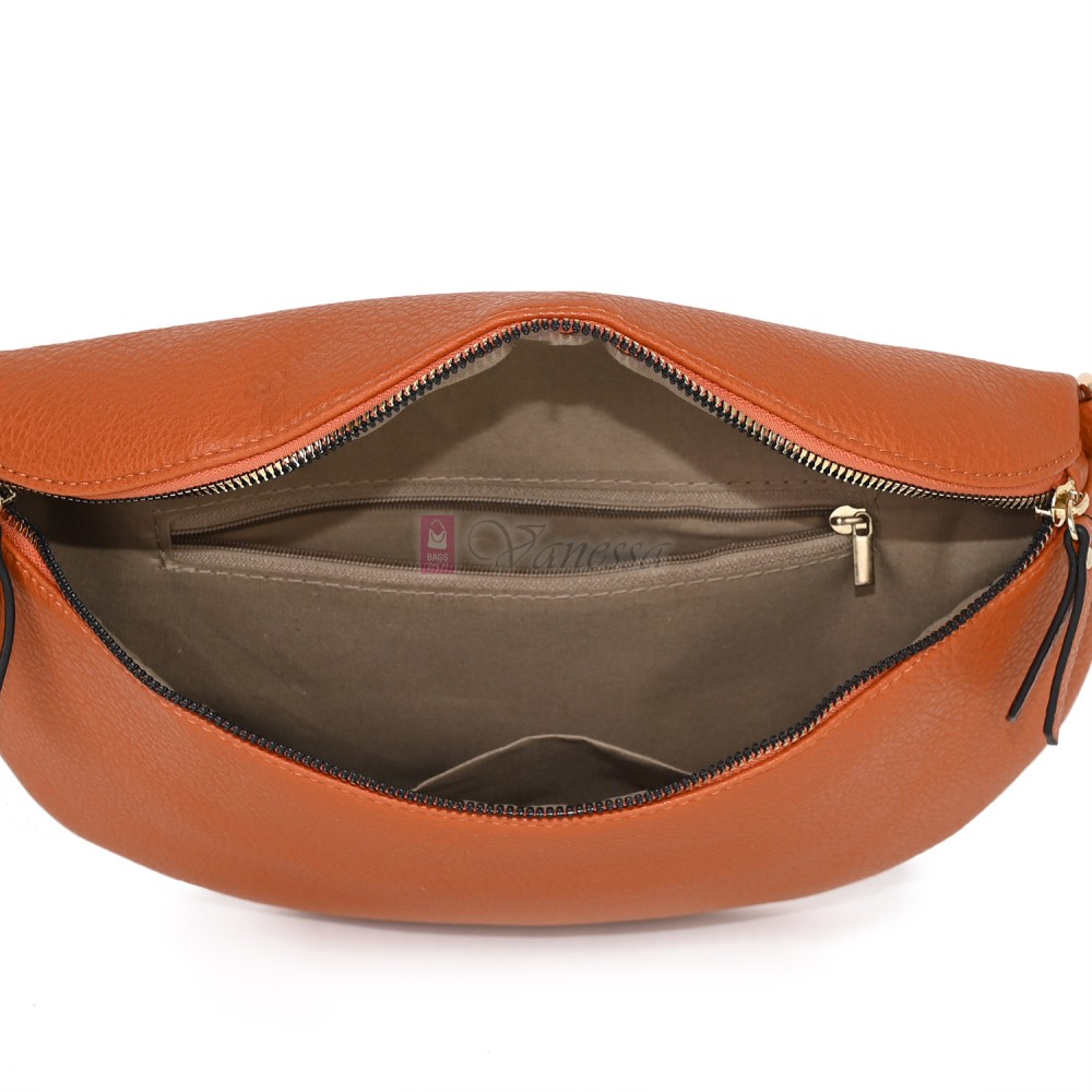 Дамска паласка от висококачествена еко кожа в оранжев цвят Код: 60179-3