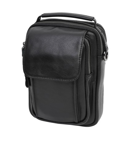 Мъжка чанта от естествена кожа в черен цвят. Код: 6018