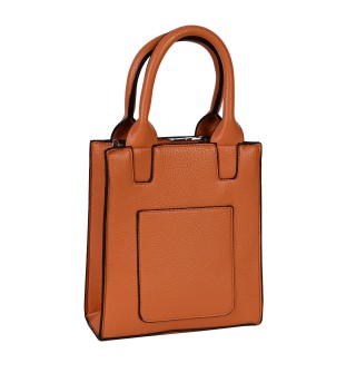 Дамска чанта от еко кожа в оранжев цвят Код: 60258
