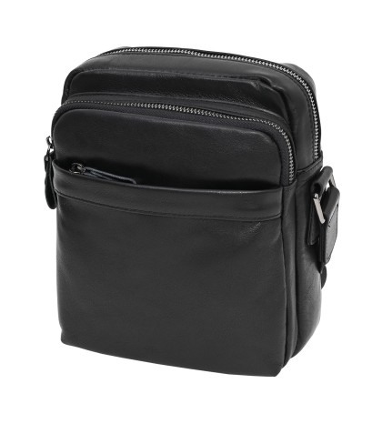 Мъжка чанта от естествена кожа в черен цвят. Код: 6027