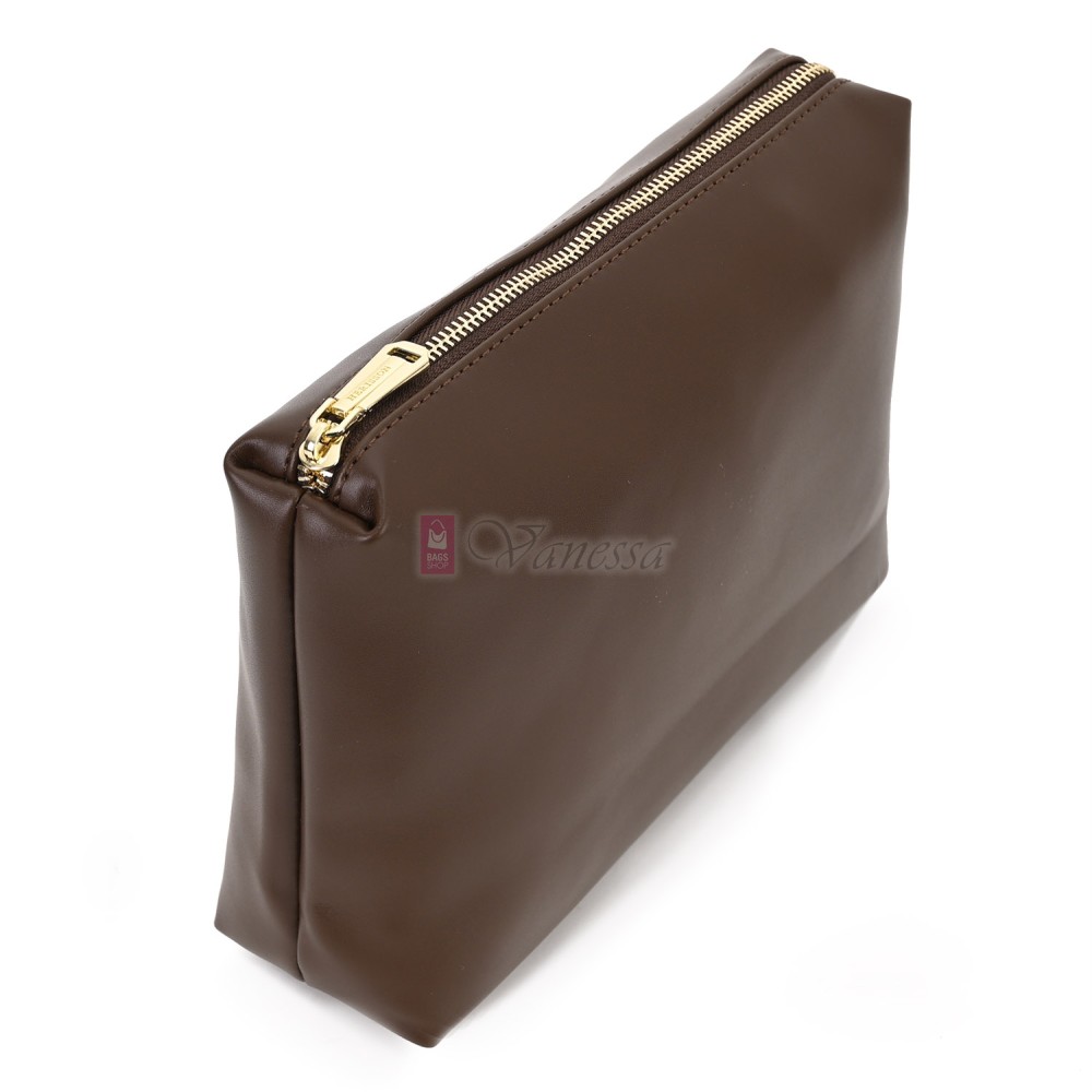 Двулицева дамска чанта от висококачествена еко кожа в тъмнокафяв цвят Код: 6065 Двулицева дамска чанта от висококачествена еко кожа в тъмнокафяв цвят Код: 6065