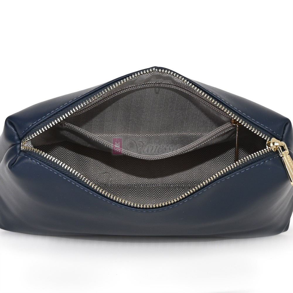 Двулицева дамска чанта от висококачествена еко кожа в тъмносин цвят Код: 6065 Двулицева дамска чанта от висококачествена еко кожа в тъмносин цвят Код: 6065