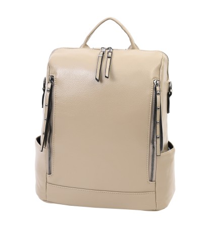 Дамска раница/чанта от висококачествена еко кожа в бежов цвят. Код: 608-037