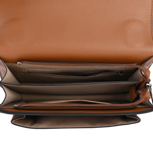 Дамска чанта от еко кожа в кафяв цвят. Код: 60961
