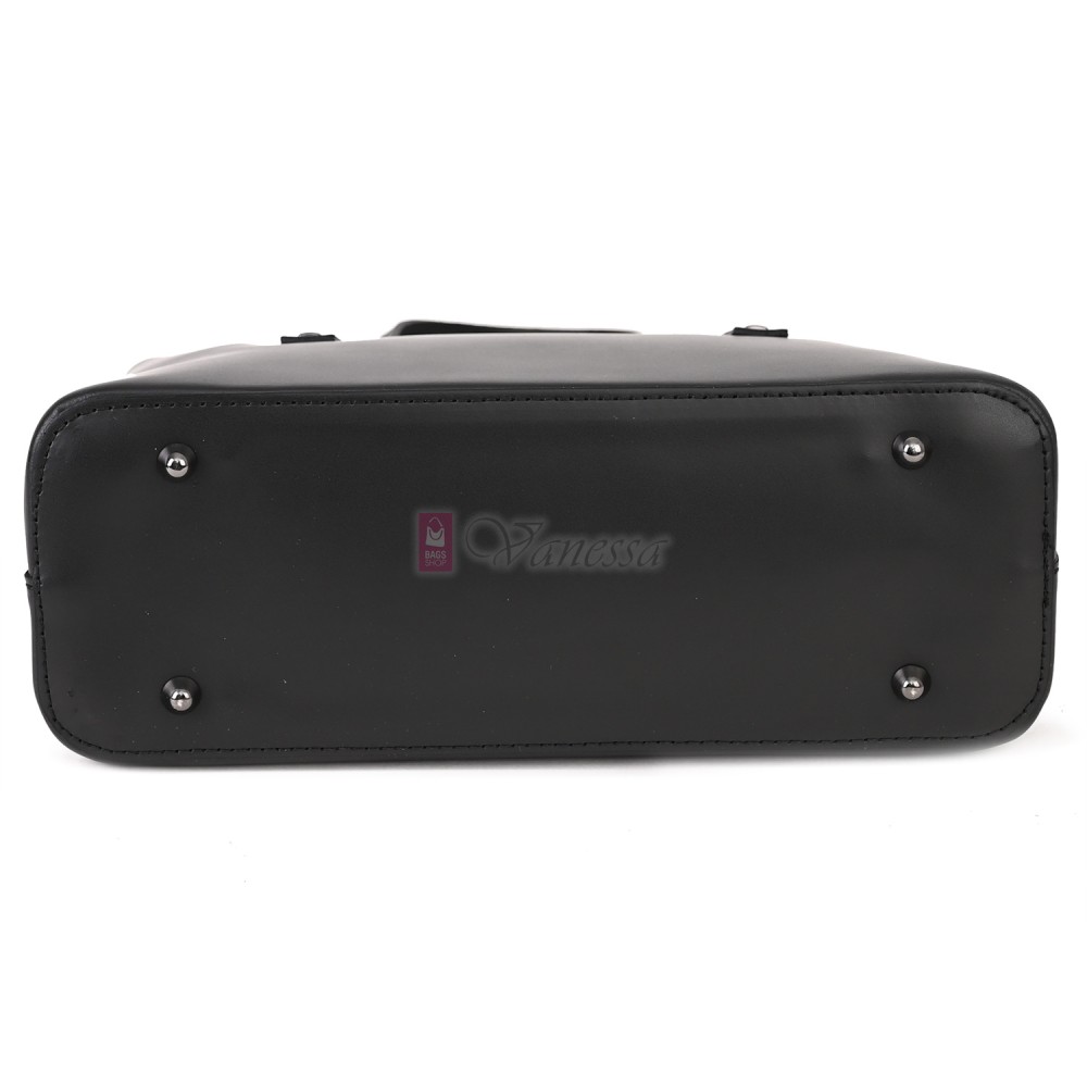 Елегантна дамска чанта, от естествена кожа, в черен цвят. Код: EK60