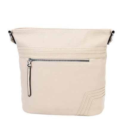 Дамска ежедневна чанта от висококачествена екологична кожа в светлобежов цвят Код: 614