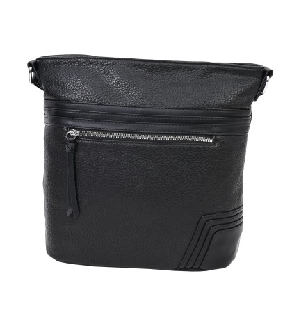 Дамска ежедневна чанта от висококачествена екологична кожа в черен цвят Код: 614