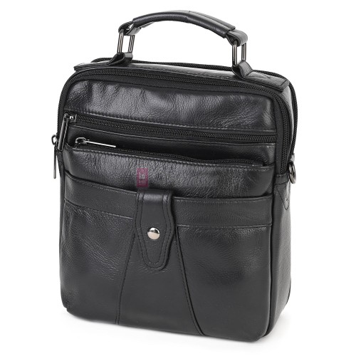 Мъжка чанта от естествена кожа в черен цвят. Код: 6163