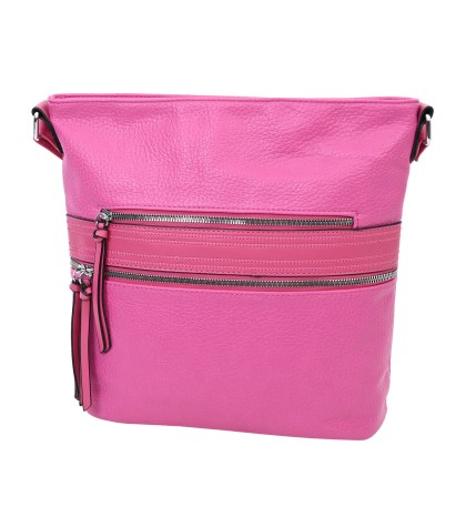 Дамска ежедневна чанта от висококачествена екологична кожа в цвят циклама Код: 619