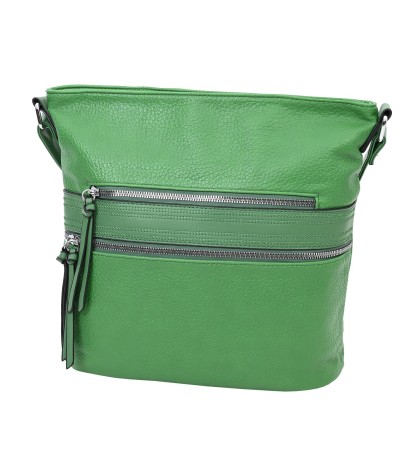 Дамска ежедневна чанта от висококачествена екологична кожа в зелен цвят Код: 619