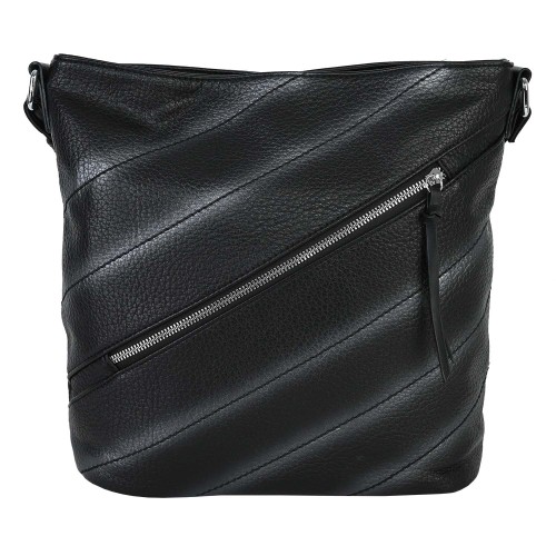 Дамска ежедневна чанта от висококачествена екологична кожа в черен цвят Код: 621