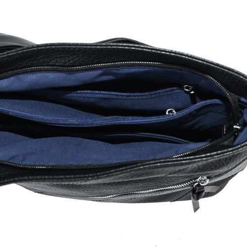 Дамска ежедневна чанта от висококачествена екологична кожа в черен цвят Код: 621