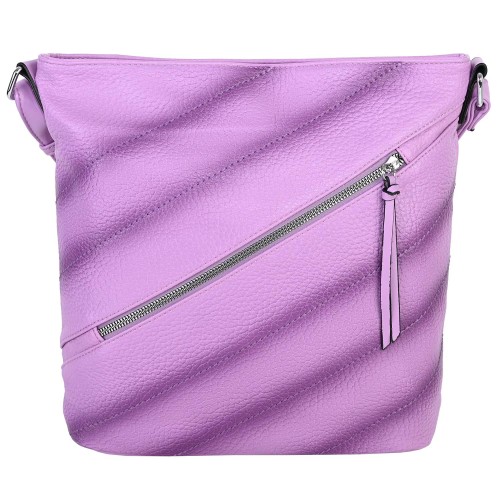 Дамска ежедневна чанта от висококачествена екологична кожа в лилав цвят Код: 621