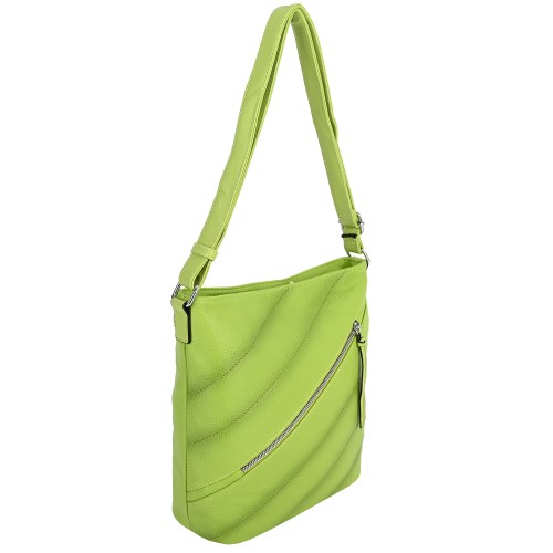 Дамска ежедневна чанта от висококачествена екологична кожа в светлозелен цвят Код: 621