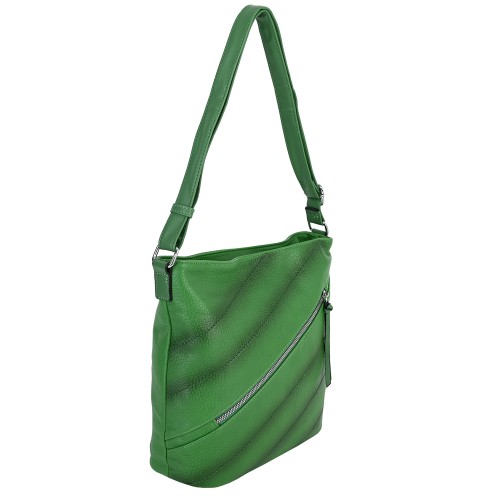 Дамска ежедневна чанта от висококачествена екологична кожа в зелен цвят Код: 621