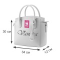 Дамска ежедневна чанта от висококачествена екологична кожа в бял цвят Код: 621