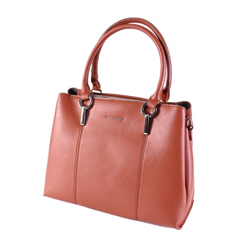 Дамска елегантна чанта от висококачествена еко кожа в оранжев цвят 6257