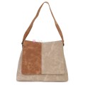  Дамска ежедневна чанта от велур, в бежов/кафяв цвят. Код: 6259-30